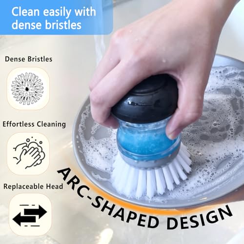 Gray 4 Pack Dish Brush Refill Heads for OXO Soap Dispensing Dish Scrubber