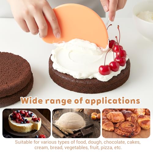 Fiyooau 3-Piece Flexible Silicone Dough Scraper Set for Baking and Pastry