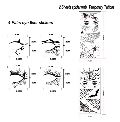 Furimuk Halloween Eyeshadow Stickers & Temporary Tattoos Set