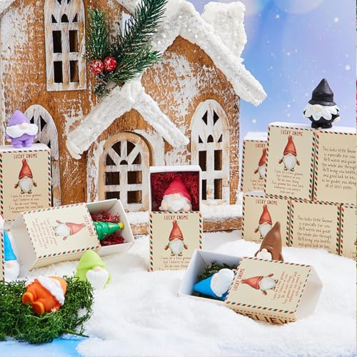 Wonderjune Christmas Coworker Gifts Set - 18 Mini Gnomes & Holiday Boxes (Variation of THIS listing)