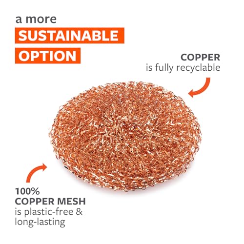 Full Circle Copper Scrubbers 3 Pack - Heavy Duty & Rust-Resistant