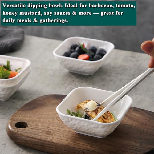 Kyraton 6-Piece 6oz Plastic Dipping Bowls Set - White Condiment Servers