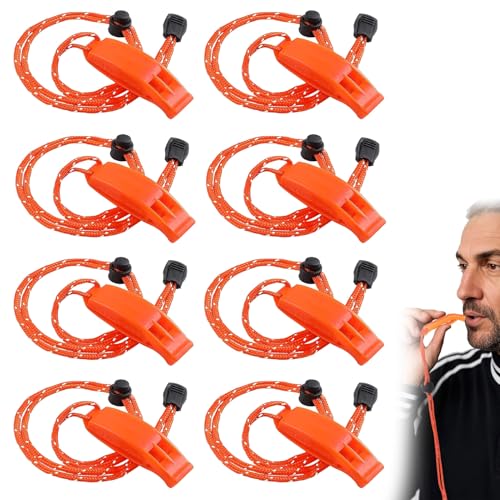 8 Pack Marine Whistle Coast Guard Approved,Boat Whistle,Whistle Emergency,Kayak Whistle,Safety Whistle,Survival Whistle,for Kayak Life Jacket, Boating, Fishing Boat, Camping, Hiking