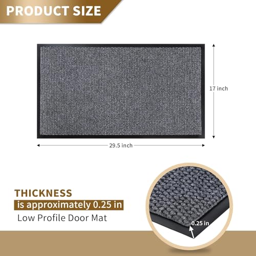 Yimobra Waterproof Indoor Outdoor Doormat - Non-Slip, Easy Clean, 29.5x17