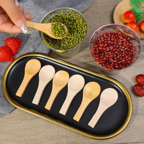 Mini Wooden Spoons Set of 10 - Natural Wood for Jams, Spices & More