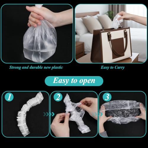 Aphumedc Oversized Disposable Plastic Shower Caps 10 Pcs, XL Waterproof Processing Caps for Long Hair, Braids, and Dreadlocks