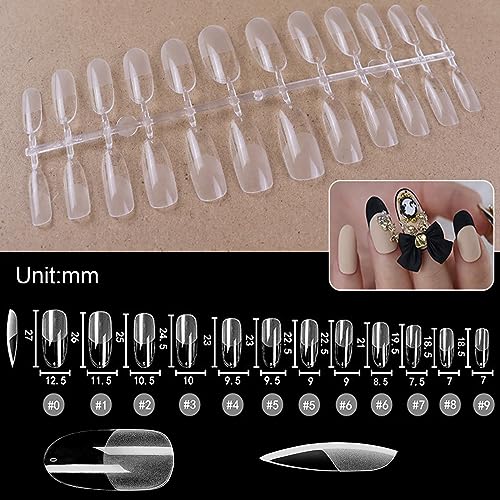 Beuniar Clear Long Oval Acrylic Nail Tips 120Pcs False Nails