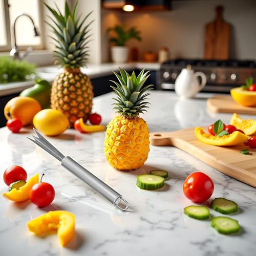 Cauaoa Stainless Steel Pineapple Eye Remover V-Shape Kitchen Peeler
