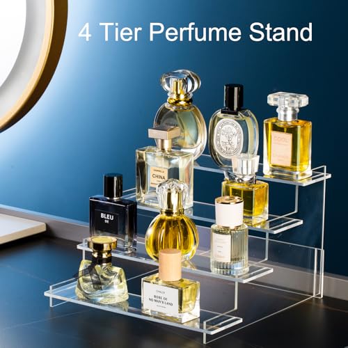 HENABLE 4-Tier Acrylic Display Stand - Perfume & Cupcake Organizer