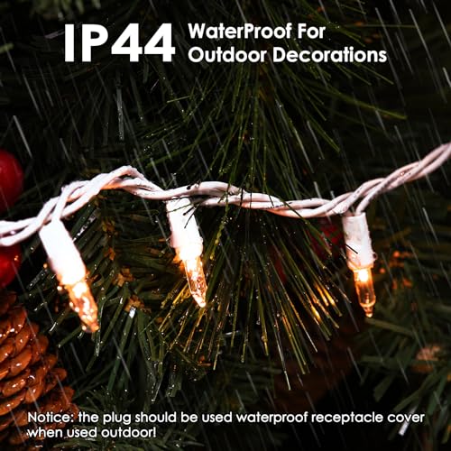 Meteds Warm White Christmas Lights 150 Count 32Ft Connectable String Set