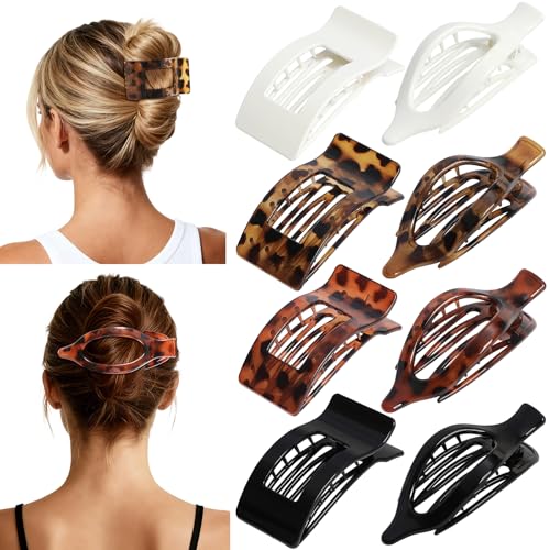 Artchita 8Pcs Flat Hair Claw Clips Set French Non-Slip Hair Accessories