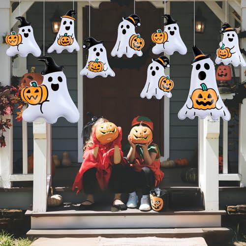 18-Piece Halloween Inflatable Ghost Balloons PVC Yard and Party Decor
