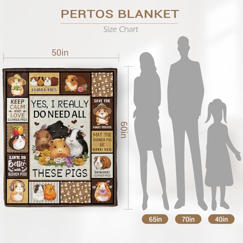Guinea Pig Throw Blanket - Cute 50x60 Inch Gift for Kids