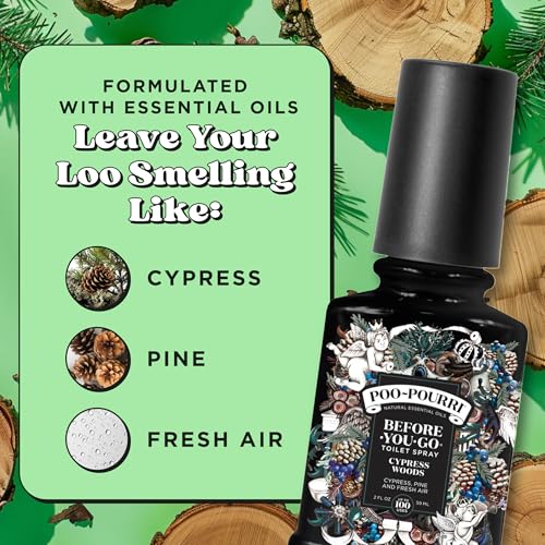 Poo-Pourri Before-You-Go Toilet Spray, Cypress Woods, 2 Fl Oz (2 Pack)