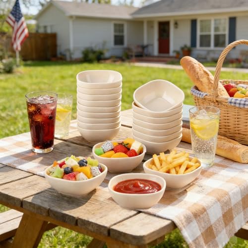 Eco-Friendly Mini Dipping Bowls - 9 Pack Wheat Straw, 4.5 oz