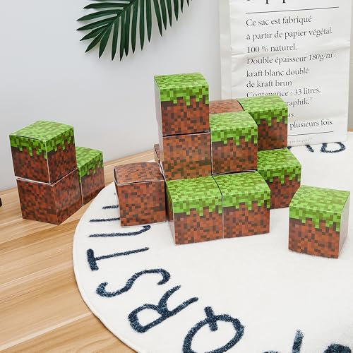 24 Pixel Gift Boxes for Video Game Party Decorations - 3.5x3.5 Inch