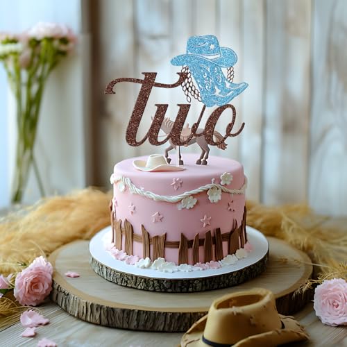 Cowboy 2nd Birthday Cake Topper - Western Theme Decoration