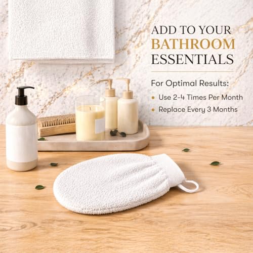 Exfoliating Glove for Body Dead Skin Removal & Ingrown Hair Scrub Mitt