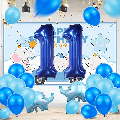 40-Inch Navy Blue Number 11 Foil Balloon for Birthday & Weddings