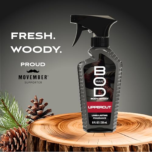 Bod Man Uppercut Fragrance Body Spray for Men, 8 fl oz (Pack of 2)