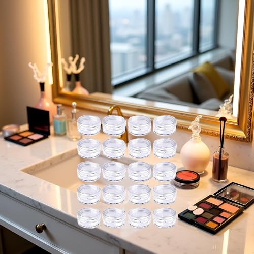 Zhuluck 20Pcs 5ml Clear Travel Cosmetic Jars with Lids