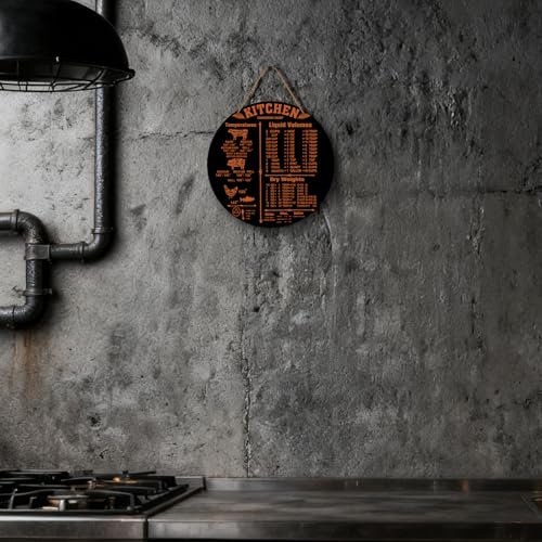 Kitchen Measurement Conversions Chart Wooden Wall Art - 8x8