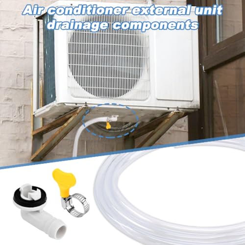 3Ft Universal Air Conditioner Drain Hose Kit with Connectors & Clamps - Clear, Yellow, Grey