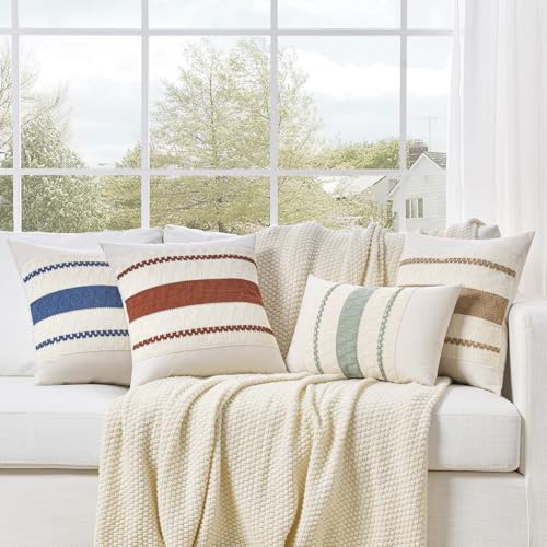 Sage Green Boho Lumbar Pillow Cover - 12x20 Inch Decorative Case
