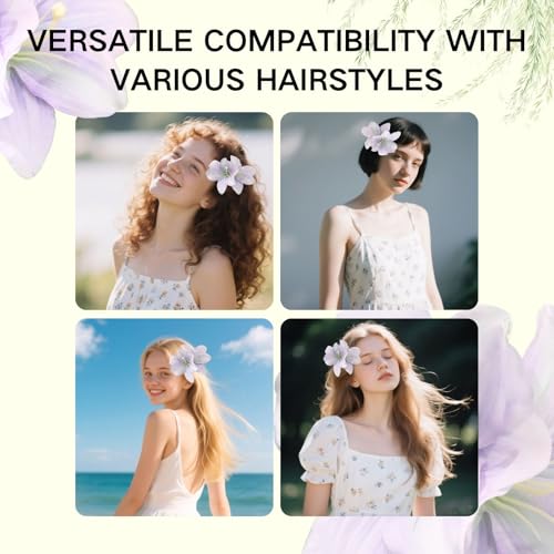 Artificial Tropical Plumeria Lily Flower Hair Clip for Beach Party