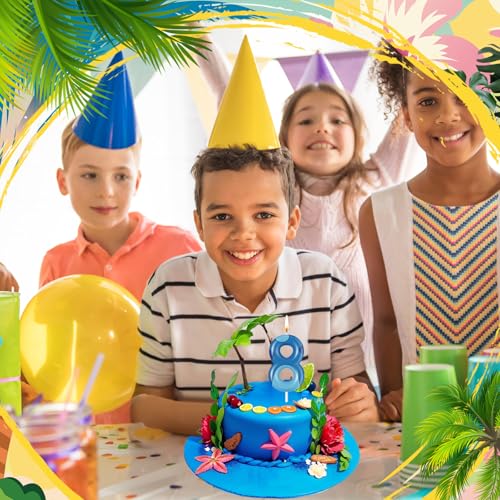 Blue Alien Monster Birthday Cake Candle Topper - 2.36"