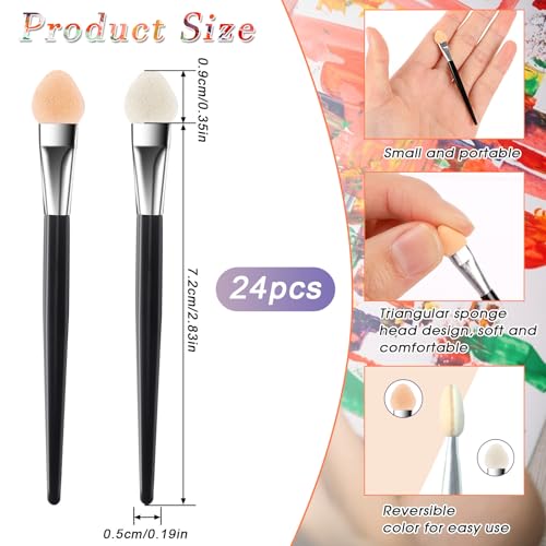 Styquenzer 24 PCS Reusable Sponge Eyeshadow Brush Applicators