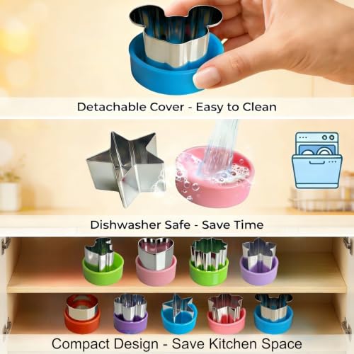 9-Piece Stainless Steel Mini Fruit and Vegetable Cookie Cutter Set