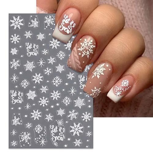 IDDFEVE Large Snowflake Nail Stickers - 4 Sheets Self-Adhesive Winter Decals
