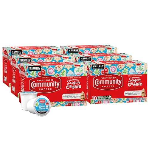 Community Coffee Grandma's Sugar Cookie Keurig K-Cup Pods - Holiday Limited Edition, 60 Count