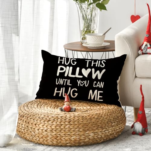 AVOIN colorlife Black Throw Pillow Cover - Valentine's Day Gift 12x20