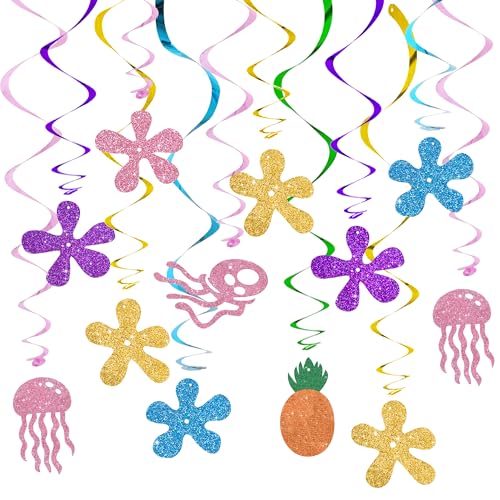 15Pcs Yellow Cartoon Hanging Swirl Decorations for Parties