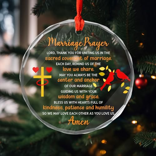 Marriage Prayer Ornament 2025 - Christian Wedding Gift for Couples