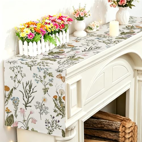 RABUSOFA Floral Summer Table Runner 13x72 Inch - Vibrant Home Decor