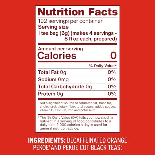 Luzianne Decaffeinated Iced Tea Bags, Unflavored, 48 Count (Pack of 6)