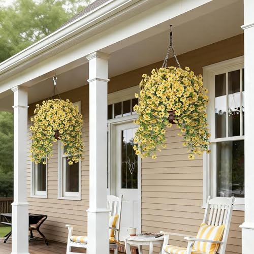 4PCS 29.5" Yellow Artificial Morning Glory & Eucalyptus Bundles