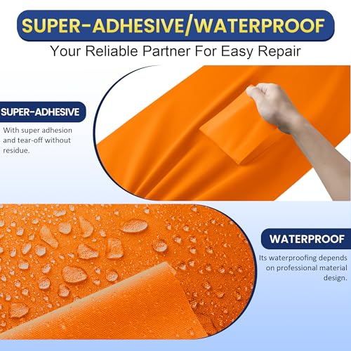 Canvas Repair Tape - 4" x 80" Waterproof Self-Adhesive Fabric Patch Kit for Tents, Boat Covers and Awnings