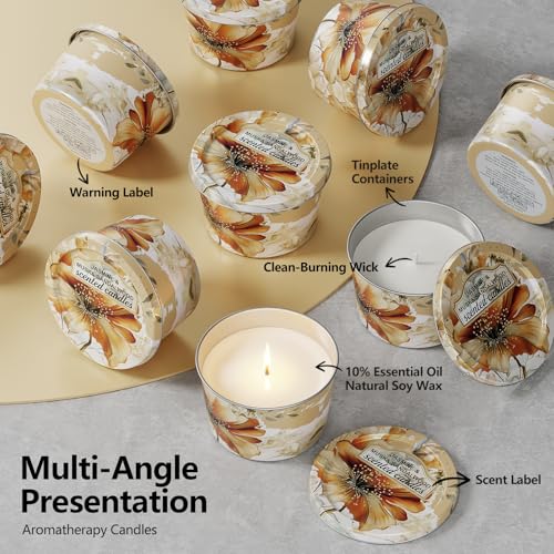 Travel Tin Scented Candles Set - Lavender, Vanilla Cake, Jasmine & Musk