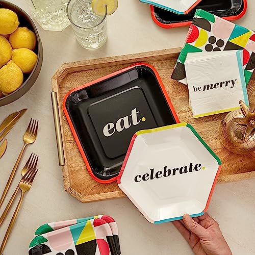 Hallmark Bold Black, White & Red Party Supplies Set for 16