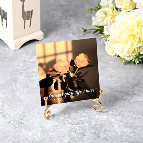 2PCS Gold Plate Stand 4 Inch Small Easel Display Holder