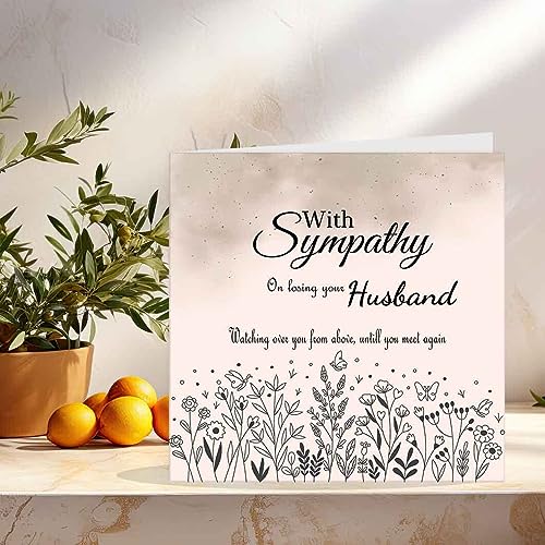 Purple Fox Condolence Card - Sympathy Card for Husband