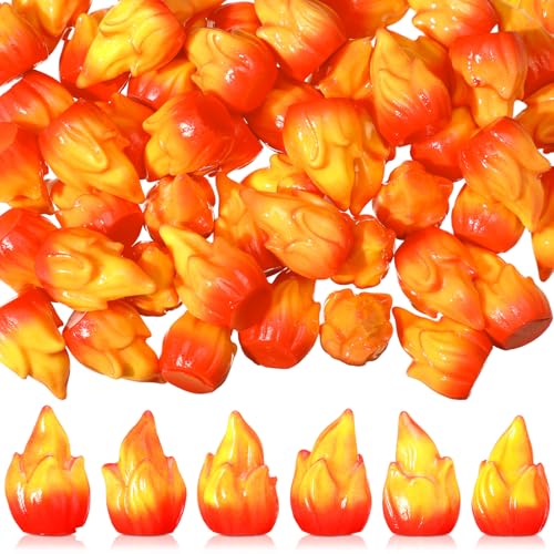 Thyle 50 Pcs Mini Resin Flame Figurines for DIY Crafting