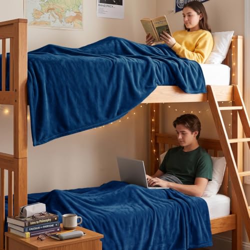 Utopia Bedding Twin XL Fleece Blanket - Navy (90x76 Inch)