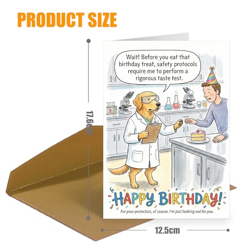 Funny Dog Birthday Card - Taste Tester Joke 5x7 Inch with Envelope