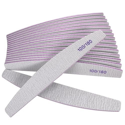 AhaTopia 12 Pcs Nail Files 100/180 Grit Double Sided Emery Boards