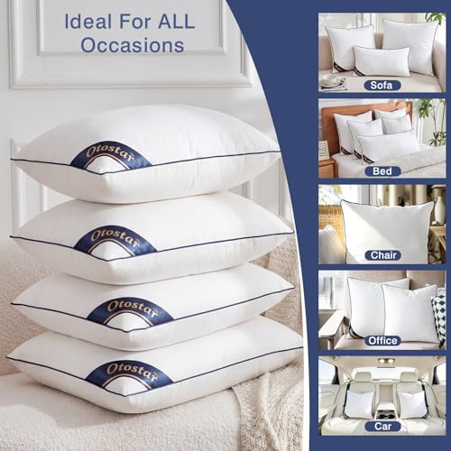 16 x 16 Inch Synthetic Down Alternative Throw Pillow Insert with Cooling Cotton Cover - Soft & Fluffy Support for Sofa & Bed - Pack of 1